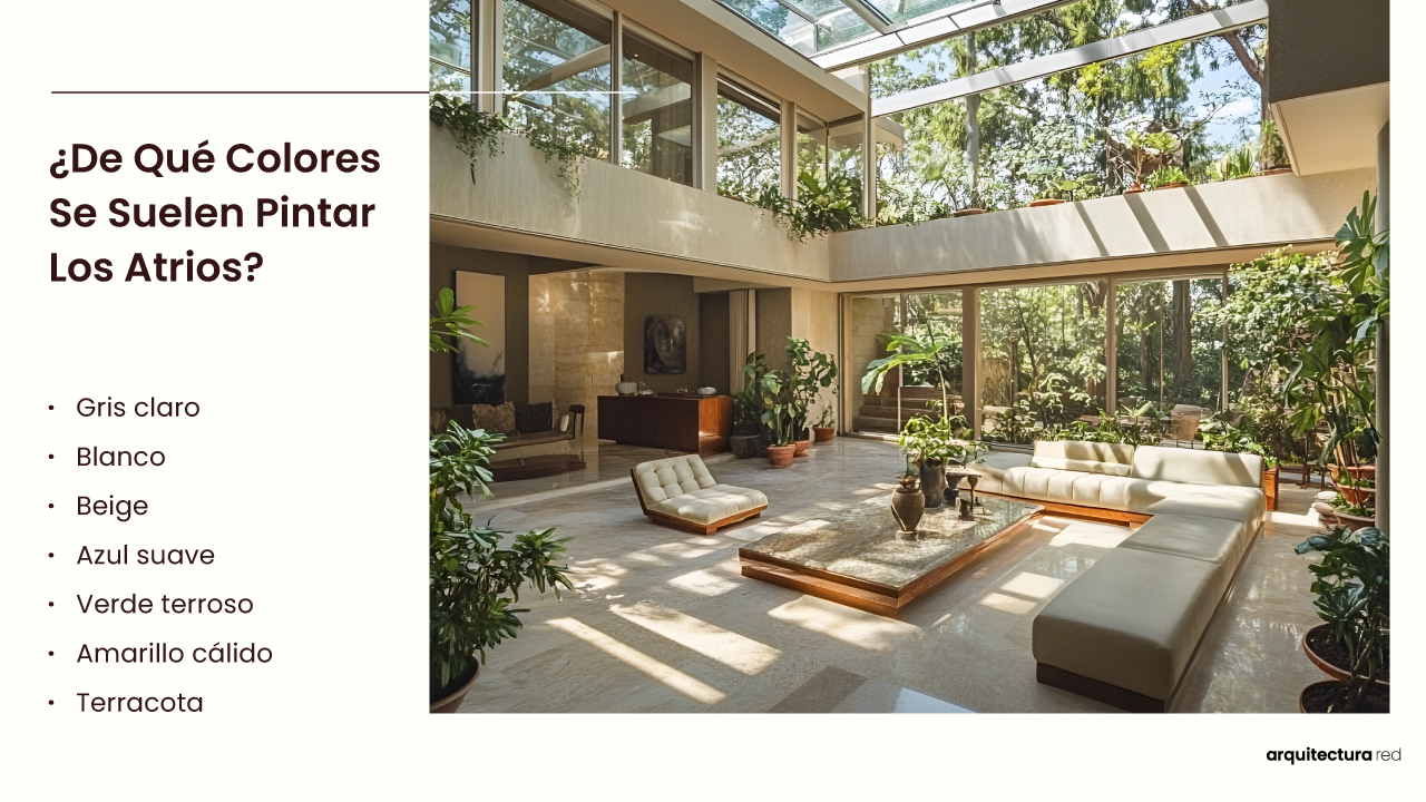 ¿Qué colores suelen usarse en los atrios?