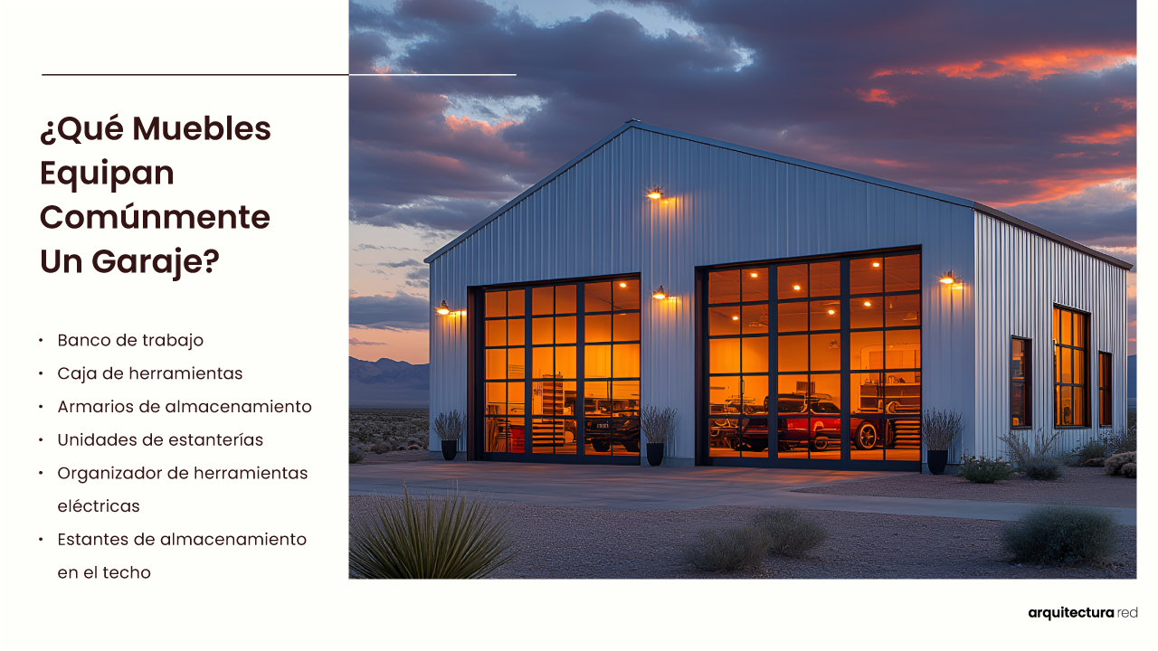 ¿Qué mobiliario equipa comúnmente un garaje?