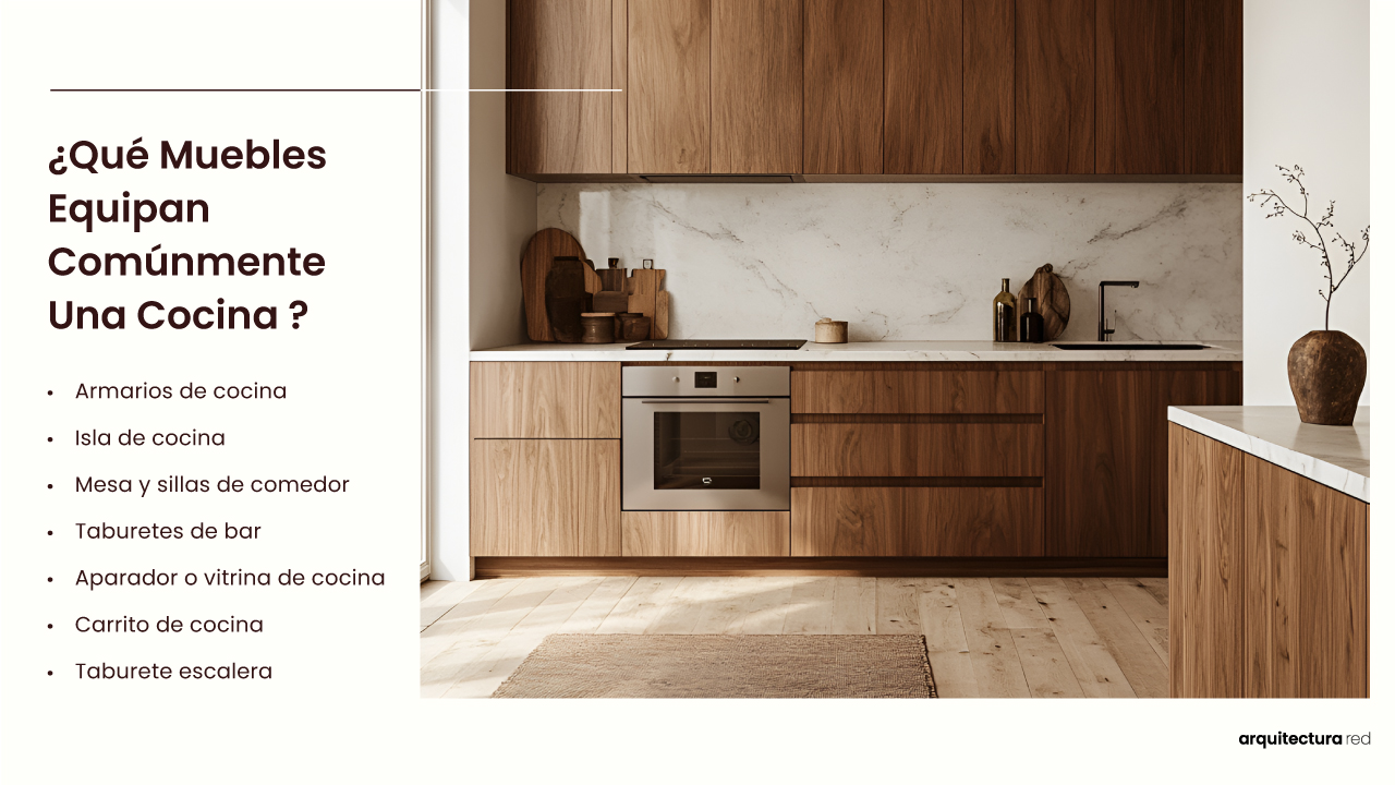 ¿Qué muebles suelen equipar a una cocina?