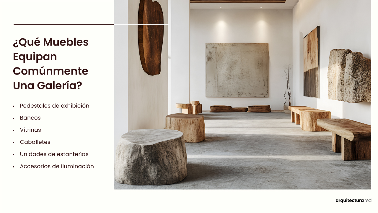 ¿Qué muebles se usan comúnmente en una galería?