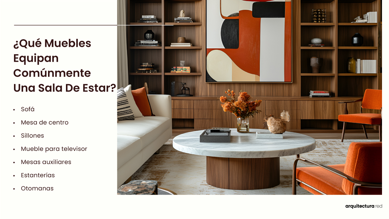 ¿Qué muebles suelen equipar una sala de estar?