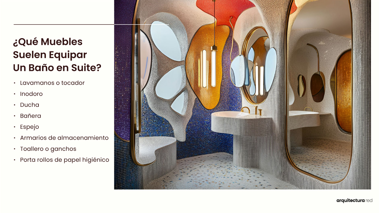 ¿Qué muebles equipan habitualmente un baño en suite?