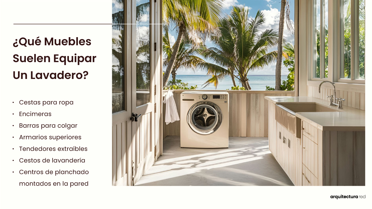 ¿Qué mobiliario equipa habitualmente un lavadero?