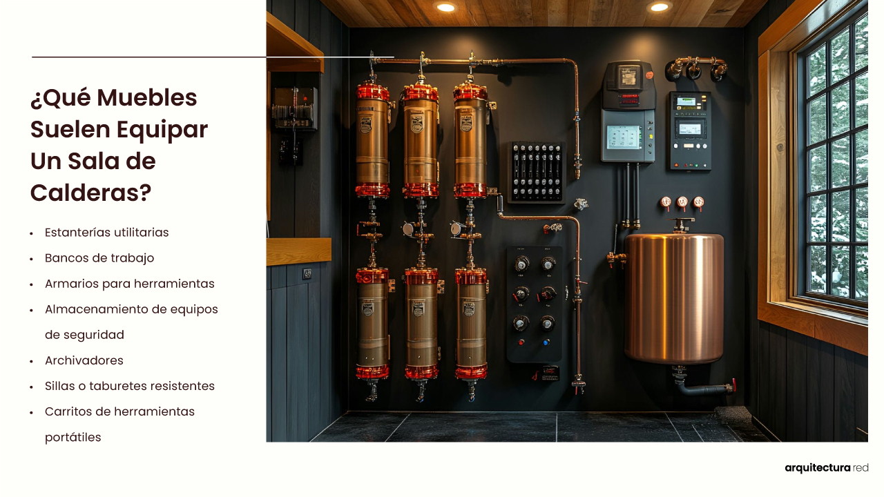 ¿Qué mobiliario suele equipar una sala de calderas?