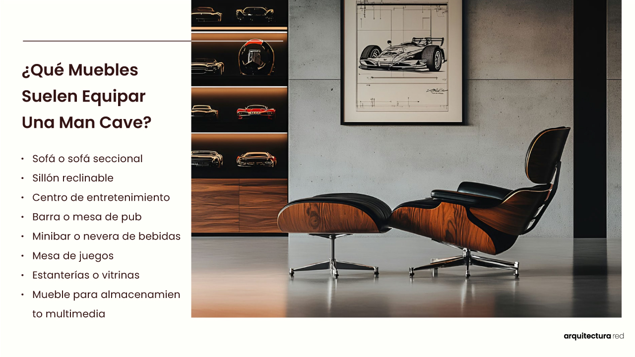 ¿Qué mobiliario suele equipar a una man cave?