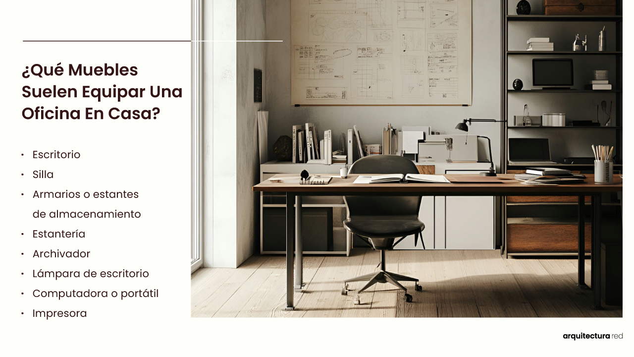 ¿Qué mobiliario equipa habitualmente una oficina en casa?