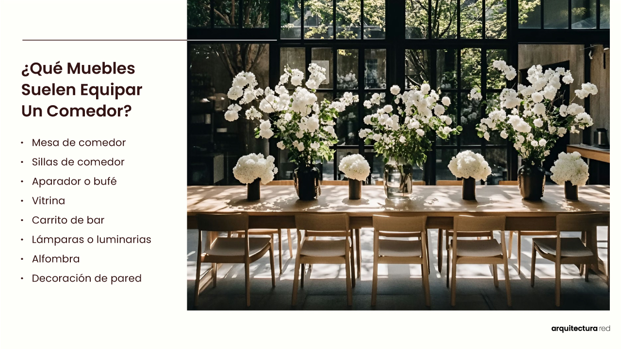 ¿Qué mobiliario equipa habitualmente un comedor?