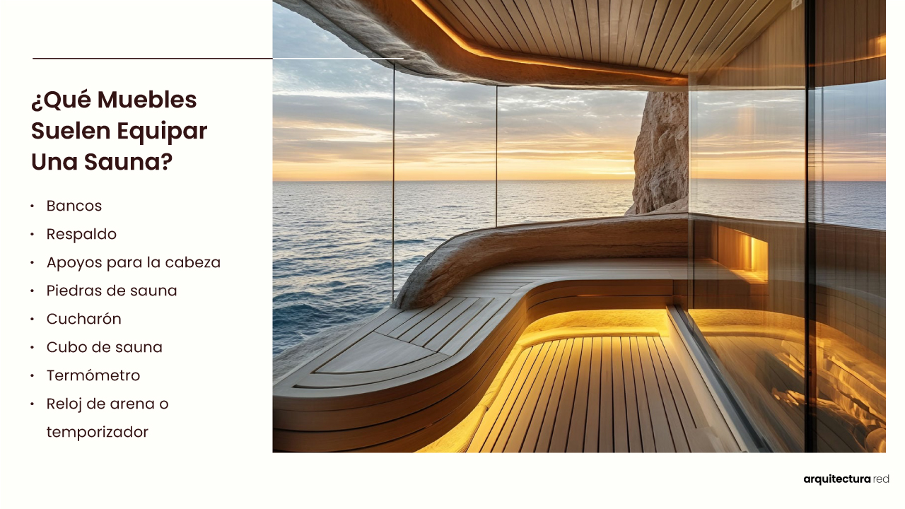 Sauna – Tamaño, Funcionalidad, Usos, Muebles Y Renovación ¿Qué mobiliario suele equipar una sauna?