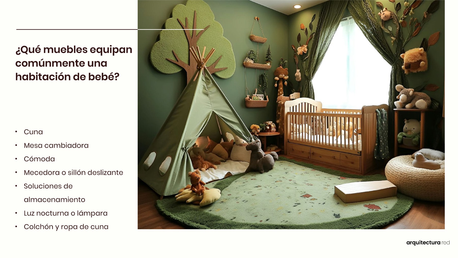 ¿Qué muebles equipan comúnmente una habitación de bebé?