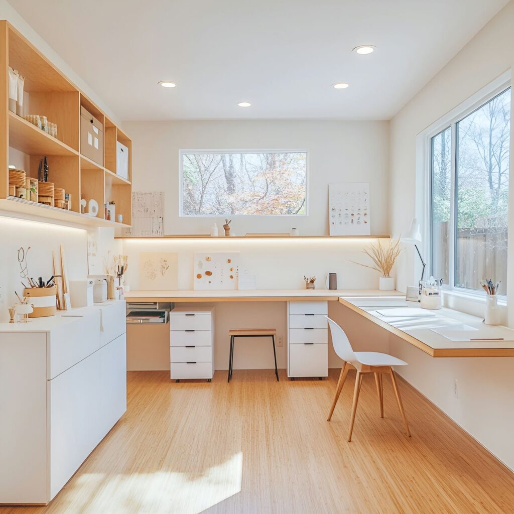 Sala de manualidades: tamaño, funcionalidad, usos, mobiliario y renovación