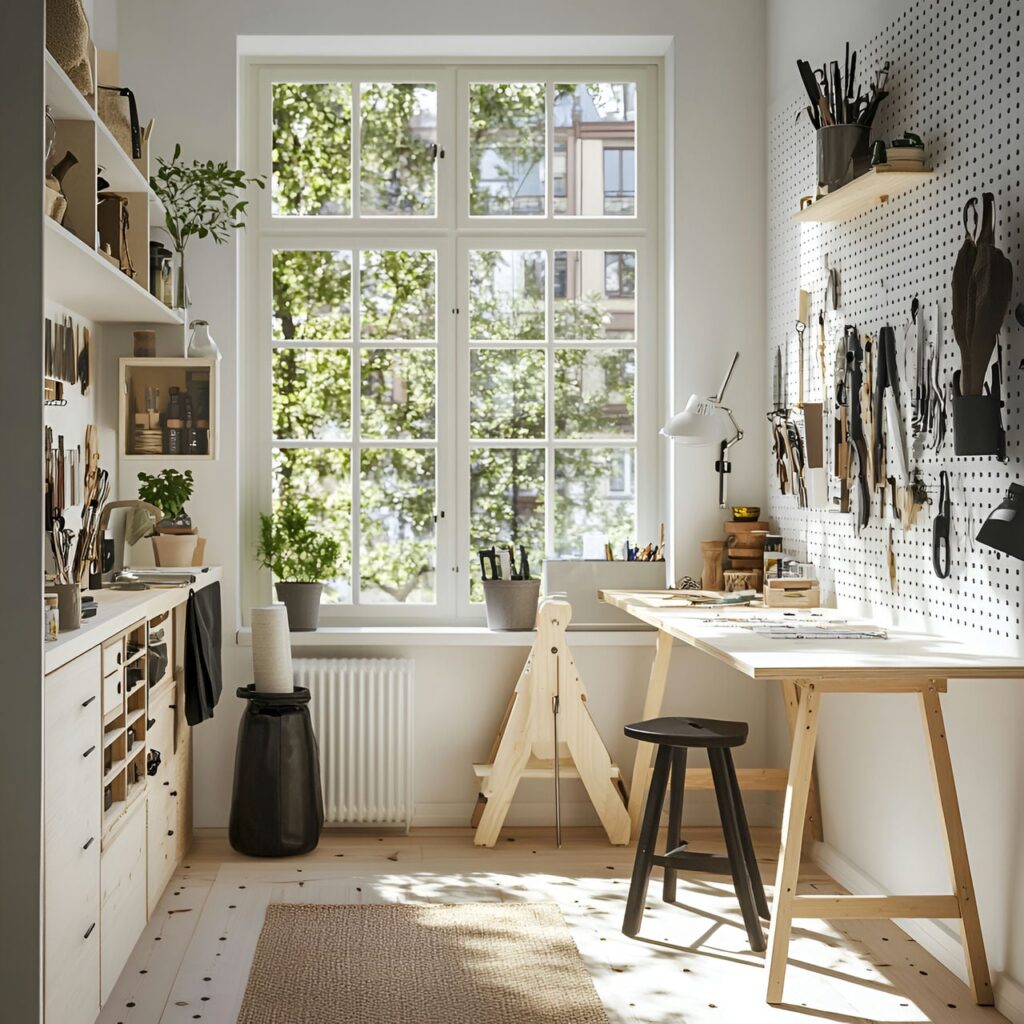 Sala de manualidades: tamaño, funcionalidad, usos, mobiliario y renovación