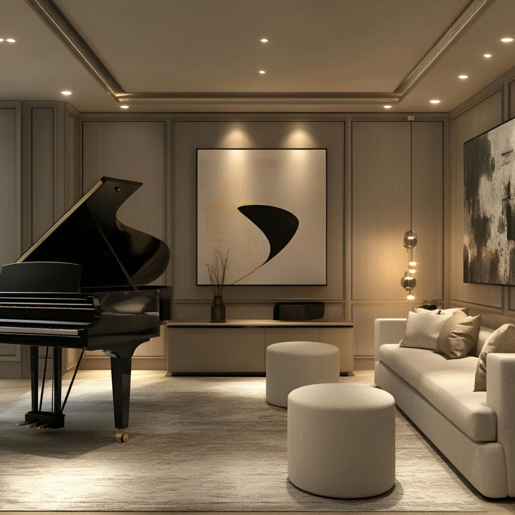 Sala de música: tamaño, funcionalidad, usos, mobiliario y renovación